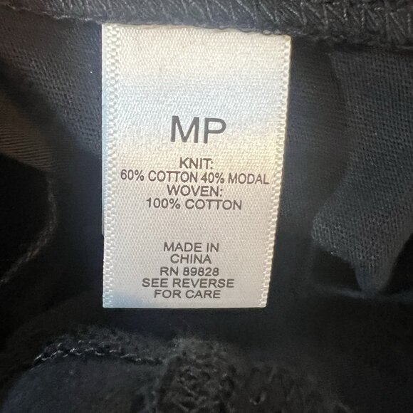 LOGO Lavish Lori Goldstein Women's Knit Dress Lace Hem Black Petite Medium New - Picture 5 of 11